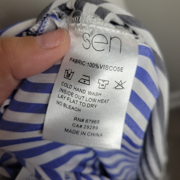 Sen Striped Button Up Oversized Hi-Lo Small - Picture 11 of 11